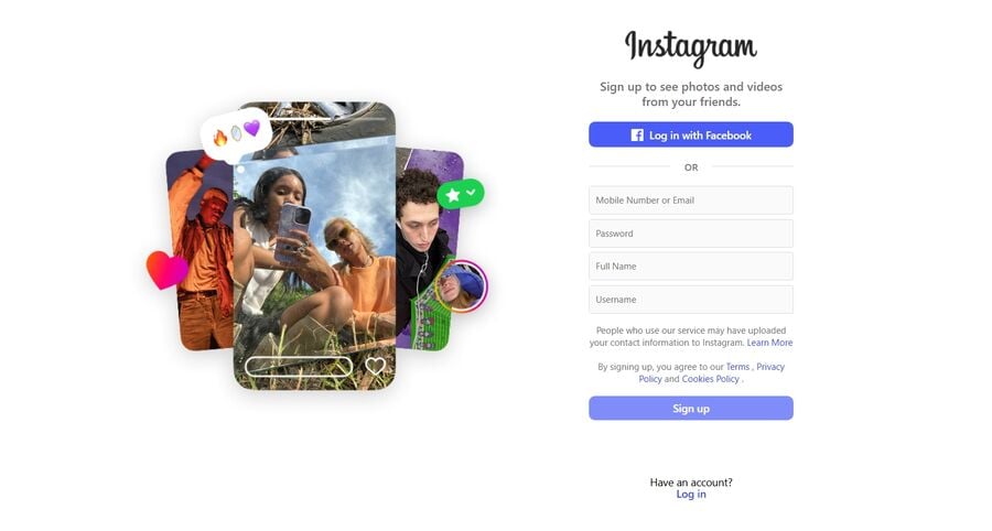 Instagrams sign-up