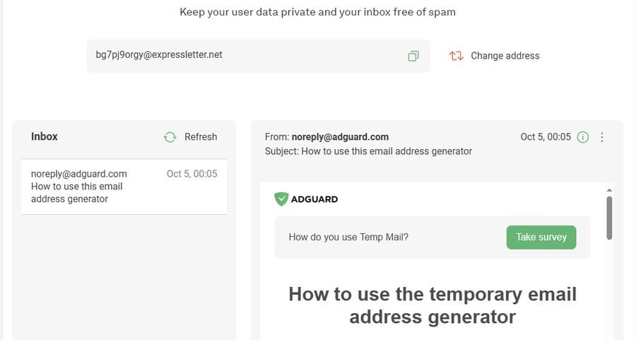 How to use AdGuard Temp Mail