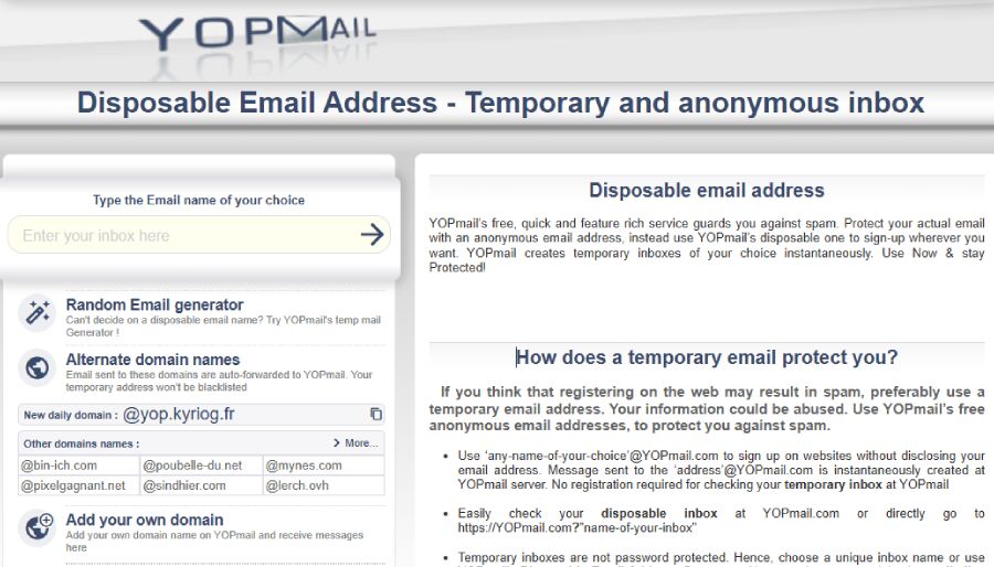 10 YOPmail