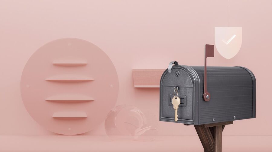 A mailbox with a key symbolizing tokenbased reuse while ephemeral message cards fade gently suggesting short visibility yet stable address continuity for receipts and resets