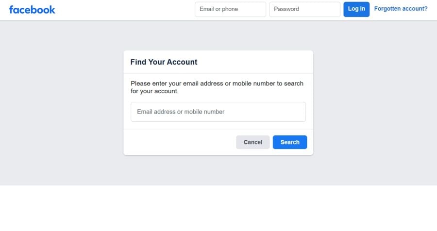 How Facebook password recovery works