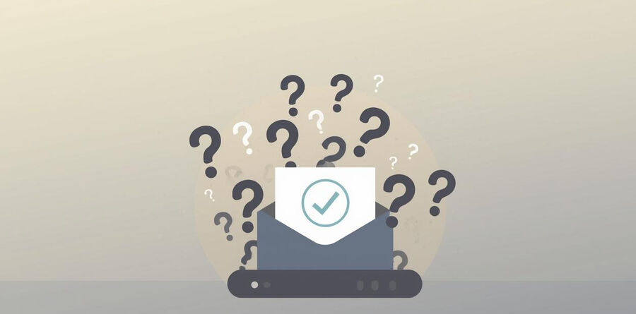 A stack of question marks and a quick-answer card evoking concise clarifications about tokens visibility windows and attachments