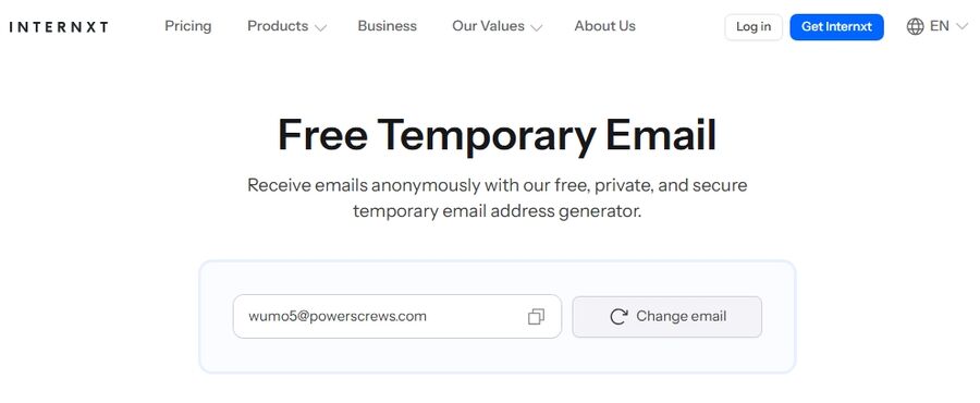 Email Sementara Internxt